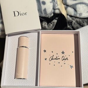 Dior Pink Passport Holder and Perfume Holder Set